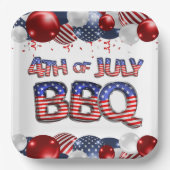 7月BBQの愛国的な4日 ペーパープレート (正面)
