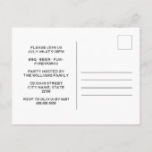 7月BBQの愛国的な4番目のパーティー インビテーションポストカード (裏面)