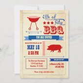 7月BBQの招待状のヴィンテージ第4 招待状 (正面)