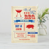 7月BBQの招待状のヴィンテージ第4 招待状 (スタンド正面)