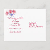 7月BBQパーティの招待状はがき第4日 インビテーションポストカード (裏面)