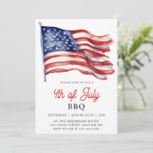 7月Bbqパーティーの愛国的アメリカ国旗4日 招待状 (スタンド正面)