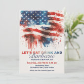 7月BBQパーティー第4回愛国米国国旗 招待状 (スタンド正面)