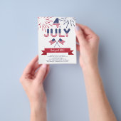 7月bbq愛国主義パーティの招待状第4予算 チラシ (手)