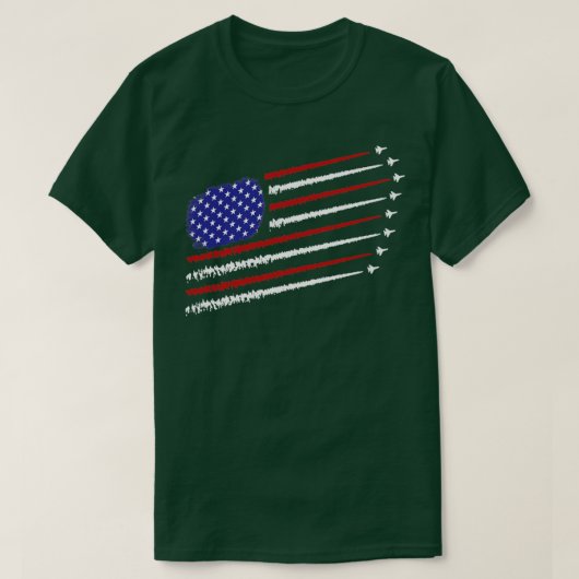 7月ceの米国国旗4thと戦闘機ジェット tシャツ (デザイン正面)