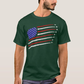 7月ceの米国国旗4thと戦闘機ジェット tシャツ