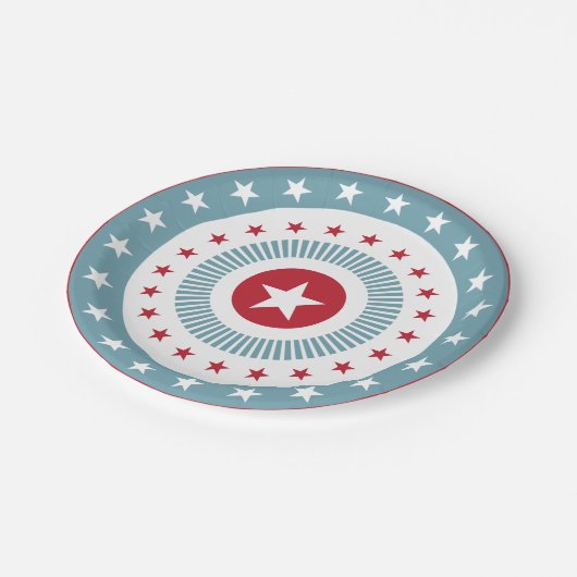 7月PartyPaperのプレートの星条旗第4 ペーパープレート (アングル)