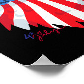 7月S日 – 愛国的なシャツ – アメリカ国旗のワシ ポスター (角)