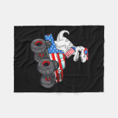 7月Tレックスディノトレックス恐竜モンスタートラックモミ フリースブランケット (正面(横))