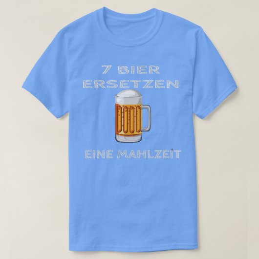 7杯のビールで1食を置き換え2 Tシャツ (デザイン正面)