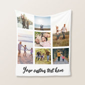 7枚のパーソナライズされた写真コラージュ フリースブランケット