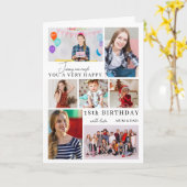 7枚の写真で作る18歳の誕生日コラージュカード(年齢・名前カスタマイズ可能) カード (黄色い花)