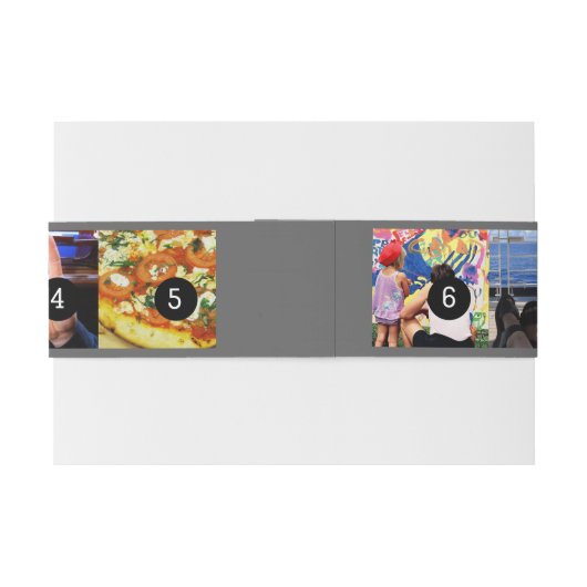 7枚の写真で簡単に写真を表示 招待状ベリーバンド (裏面例)