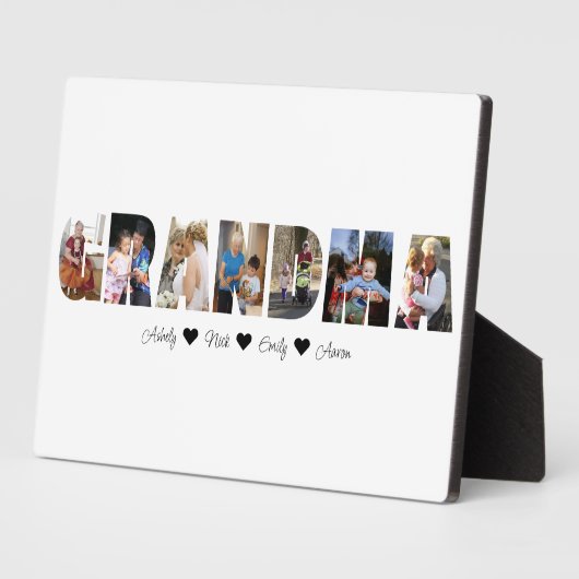 7枚の写真と祖母の写真コラージュの額 フォトプラーク (側面)