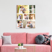 7枚の写真のコラージュ結婚を作成 キャンバスプリント (インサイチュ (リビング))