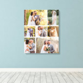 7枚の写真のコラージュ結婚を作成 キャンバスプリント (インサイチュ (ウッドフロア))