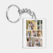 7枚の写真のコラージュ結婚を作成 キーホルダー (正面左)
