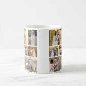 7枚の写真のコラージュ結婚を作成 コーヒーマグカップ (中央)