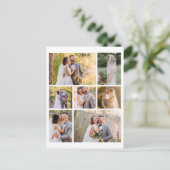 7枚の写真のコラージュ結婚を作成 シーズンポストカード (スタンド正面)
