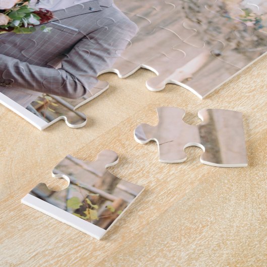 7枚の写真のコラージュ結婚を作成 ジグソーパズル (側面)