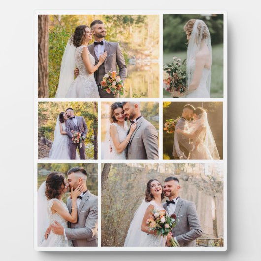 7枚の写真のコラージュ結婚を作成 フォトプラーク (正面)