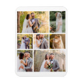 7枚の写真のコラージュ結婚を作成 マグネット (縦)