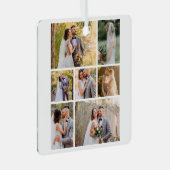 7枚の写真のコラージュ結婚を作成 メタルオーナメント (正面右)