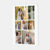 7枚の写真のコラージュ結婚を作成 メタルオーナメント (正面左)