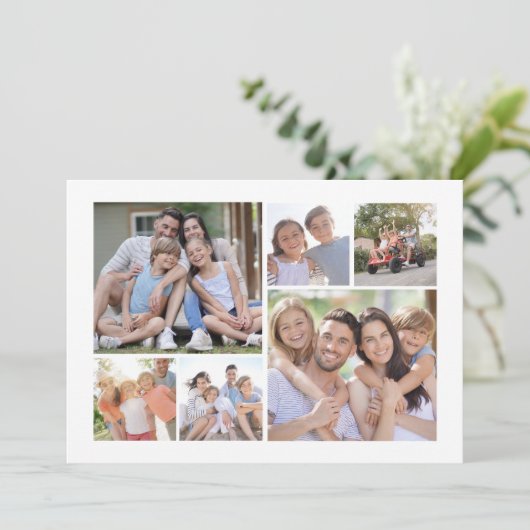 7枚の写真のホリデーカード｜今年もありがとう！ シーズンカード (スタンド正面)