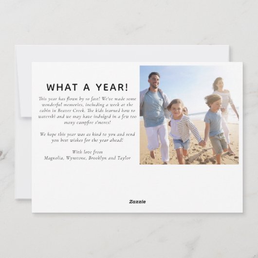 7枚の写真を使ったホリデーカード｜今年もありがとう！ シーズンカード (裏面)