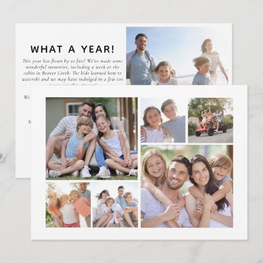 7枚の写真を使ったホリデーカード｜今年もいろいろあったね！ シーズンカード (正面/裏面)