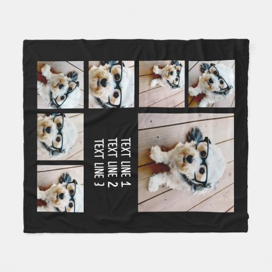 7枚の写真カスタムでフォトコラージュを作成する – 文字 フリースブランケット (正面(横))