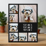 7枚の写真カスタムでフォトコラージュを作成する – 文字 ポストカード<br><div class="desc">任意のシンプル文字を追加する領域との写真コラージュ。写真やお気に入りの写真を使って、友達と共有するおもしろいを保存する。結果を最高の得るには、アップロードする前に写真を四角に切り抜きなさい。詳細デザイン領域で背景色とフォントを変更することもできます。</div>