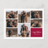 7枚の写真コラージュエレガントスクリプトメリークリスマス ポストカード (正面)