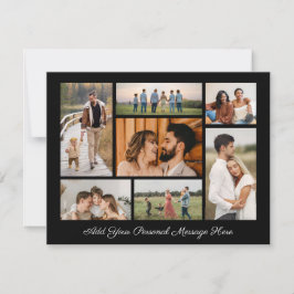 7枚の写真コラージュ 自分のメッセージを添えたグリーティングカード カード