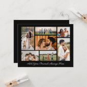 7枚の写真コラージュ 自分のメッセージを添えたグリーティングカード カード (正面/裏面インサイチュ)