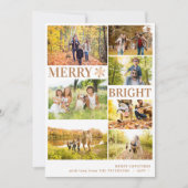 7枚の写真モダンコラージュ金ゴールドスノーフレークのクリスマス シーズンカード (正面)