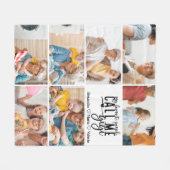7枚の写真入りジジギフト フリースブランケット (正面(横))