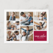 7枚の写真Warm Wishesコラージュモダンクリスマス ポストカード (正面)