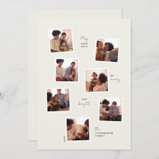 7枚ミニマルの写真のホリデーカード シーズンカード (正面/裏面)