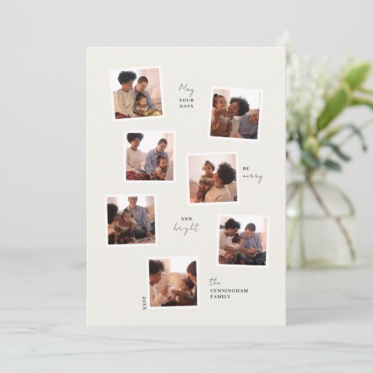 7枚ミニマルの写真のホリデーカード シーズンカード (スタンド正面)