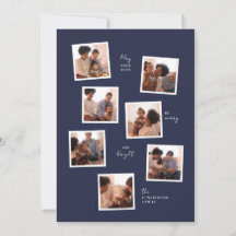 7枚ミニマルの写真のホリデーカード