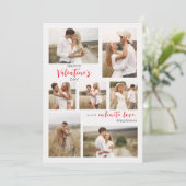7枚モダンの写真コラージュのバレンタインデー シーズンカード (スタンド正面)