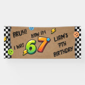 7歳じゃないよ6歳だよ Boys 7th 誕生日バナー 横断幕 (横)