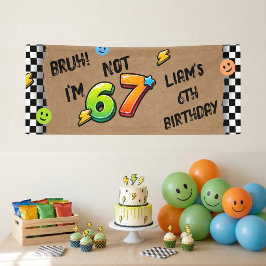 7歳じゃないよ6歳だよ Boys 7th 誕生日バナー 横断幕