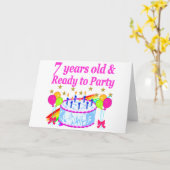 7歳でパーティー誕生日 カード (黄色い花)