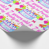 7歳と準備ができてパーティー誕生日少女 ラッピングペーパー (角)