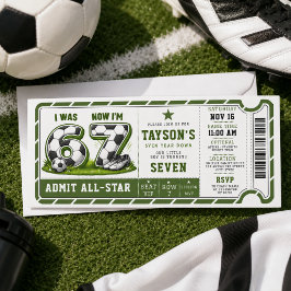 7歳になりました！サッカーアメリカ生まれの7歳の誕生日お祝い 招待状