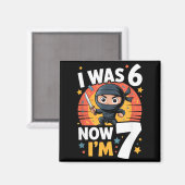 7歳になりました 忍者の7歳の誕生日パーティー マグネット (正面/裏面)