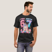 7歳になりました! 6歳から7歳 ユニコーン 誕生日 少女 Tシャツ (正面フル)